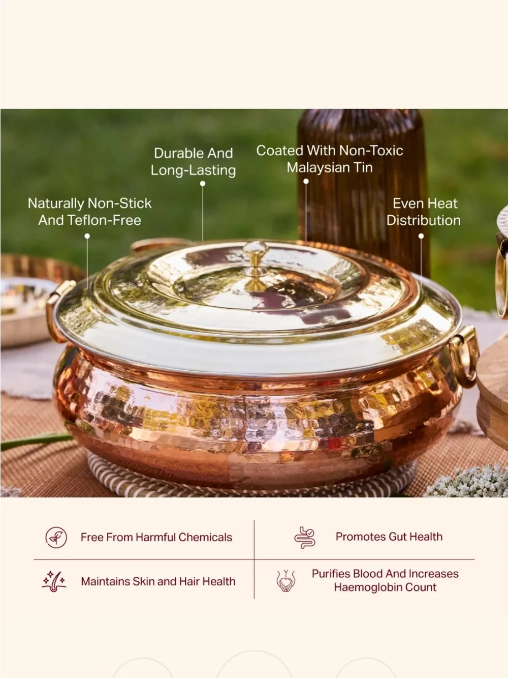 ✨ NEW P•TAL Handcrafted Copper Braiser & Brass Lid Cookware ✨